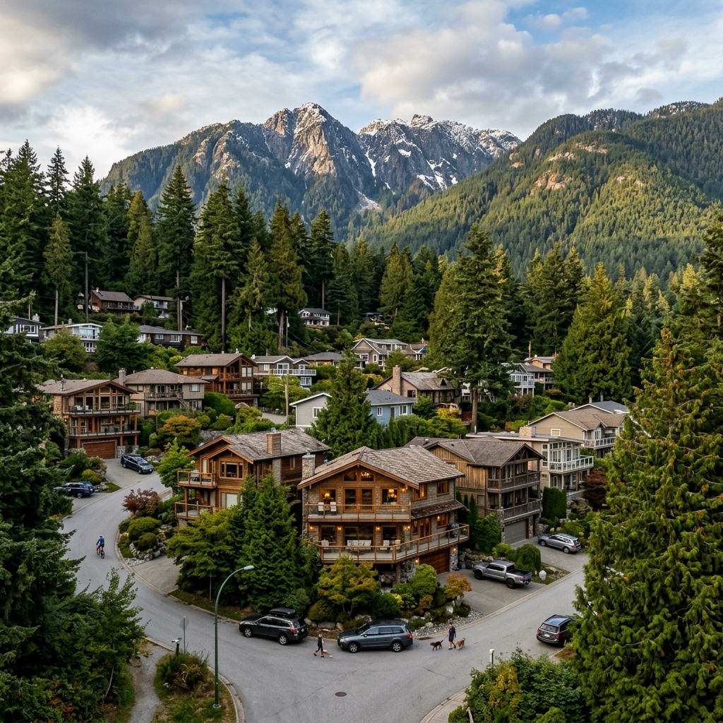 Mt Seymour area homes and mountain North Vancouver