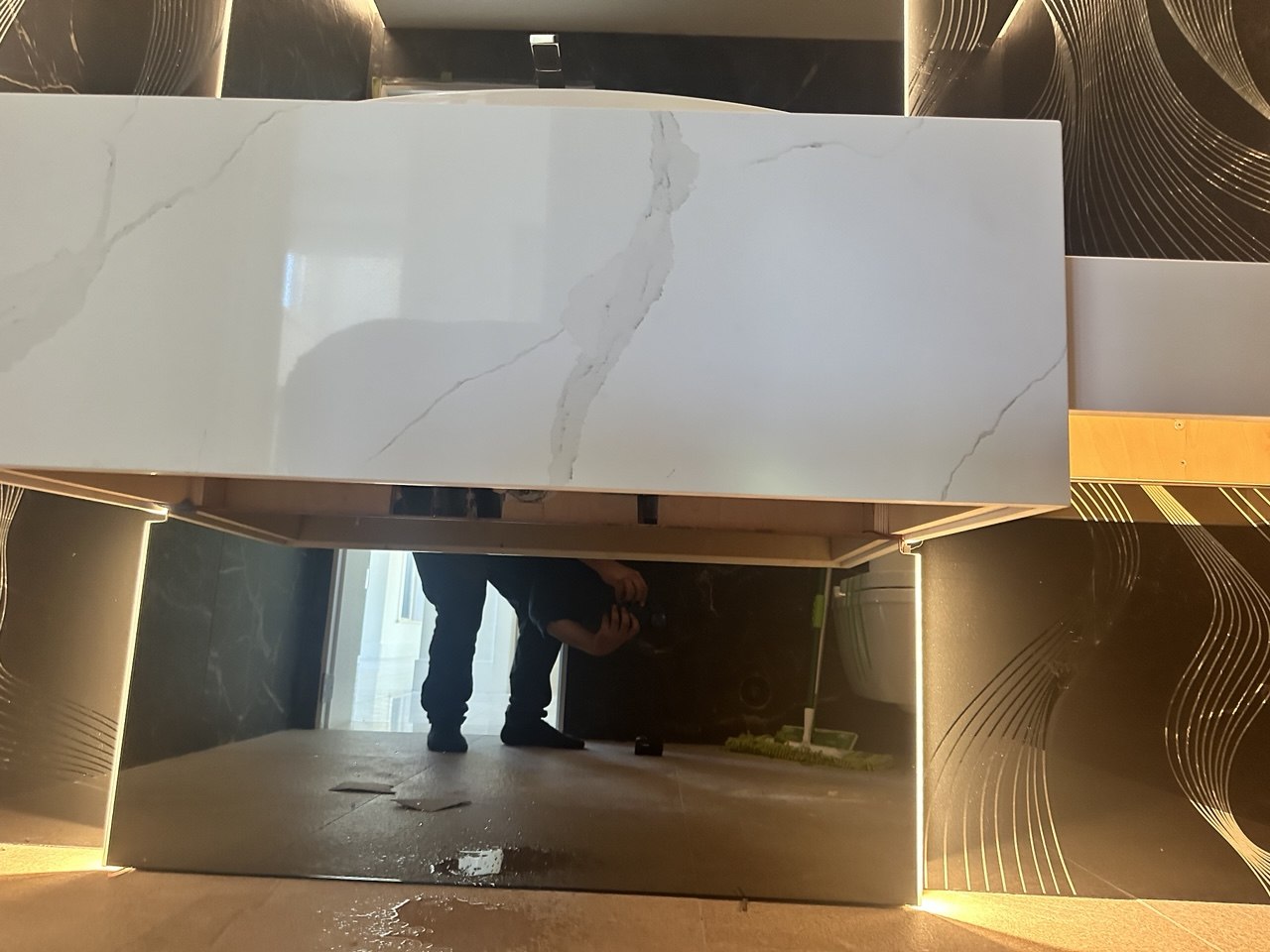 Luxury Floating Vanity & Mirror Faucet Installation